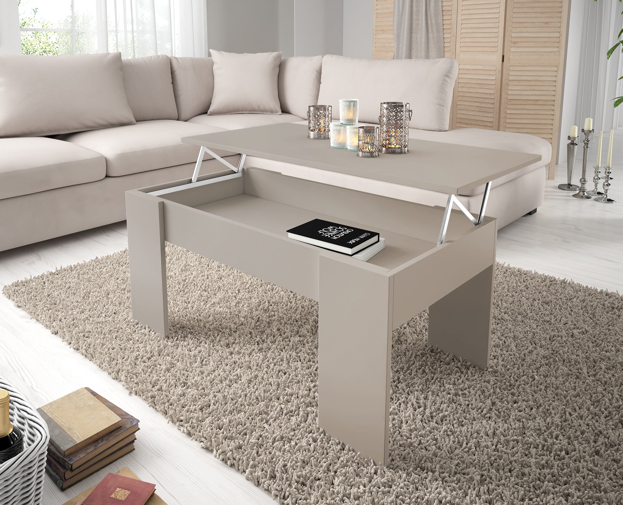 Malia - Salontafel met opbergruimte - Beige