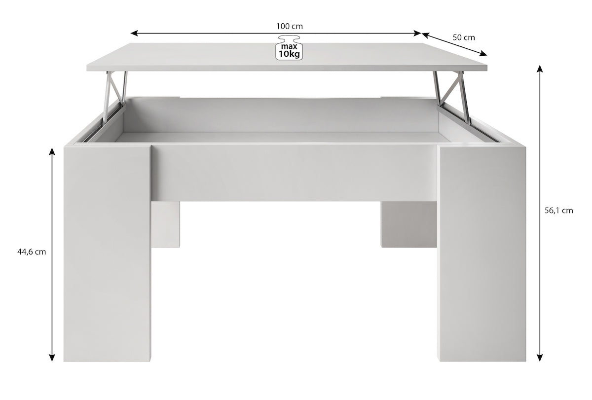 Malia - Salontafel met opbergruimte - Wit
