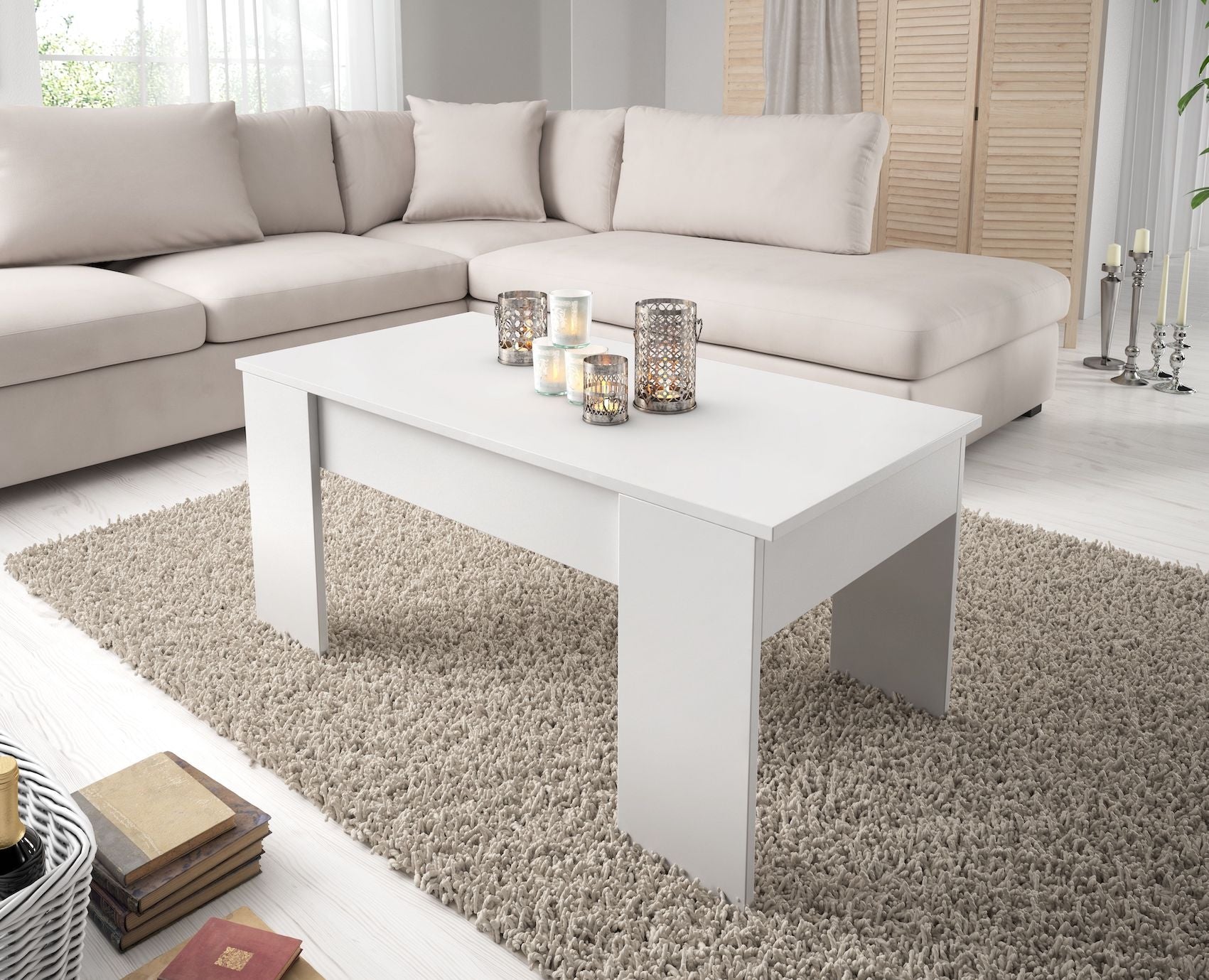 Malia - Salontafel met opbergruimte - Wit