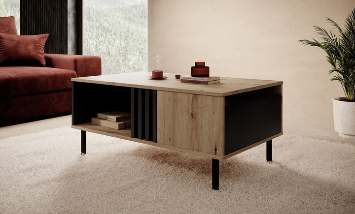 Marcos - Salontafel met lade - Eiken/antraciet