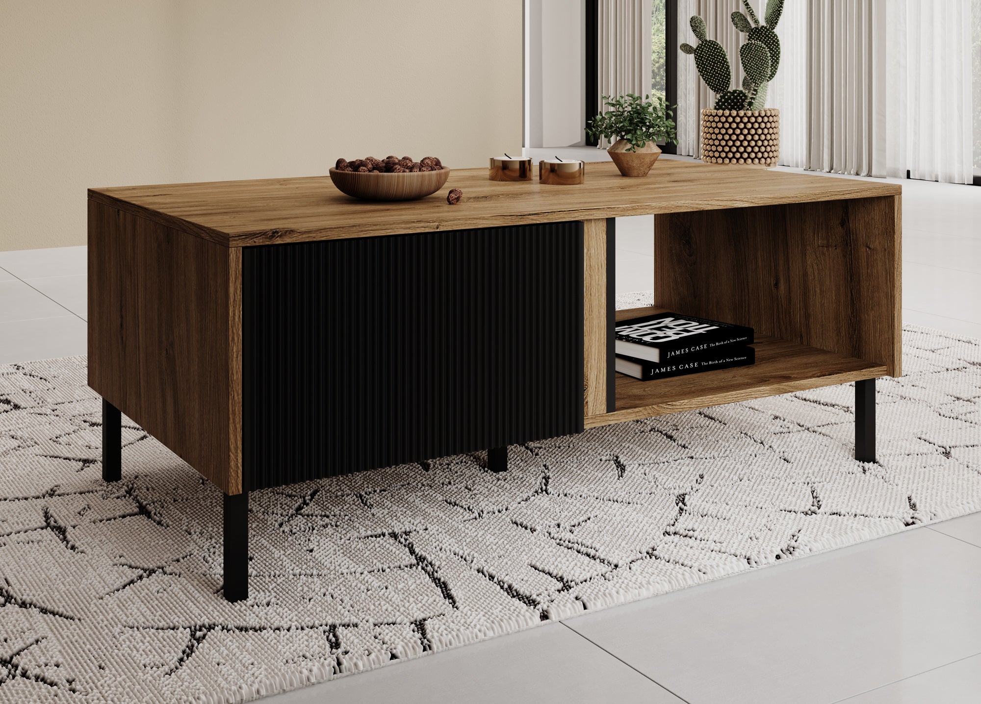 Salontafel Met Opbergruimte Zwart Wit Salontafel Met Opbergruimte Zwart Wit