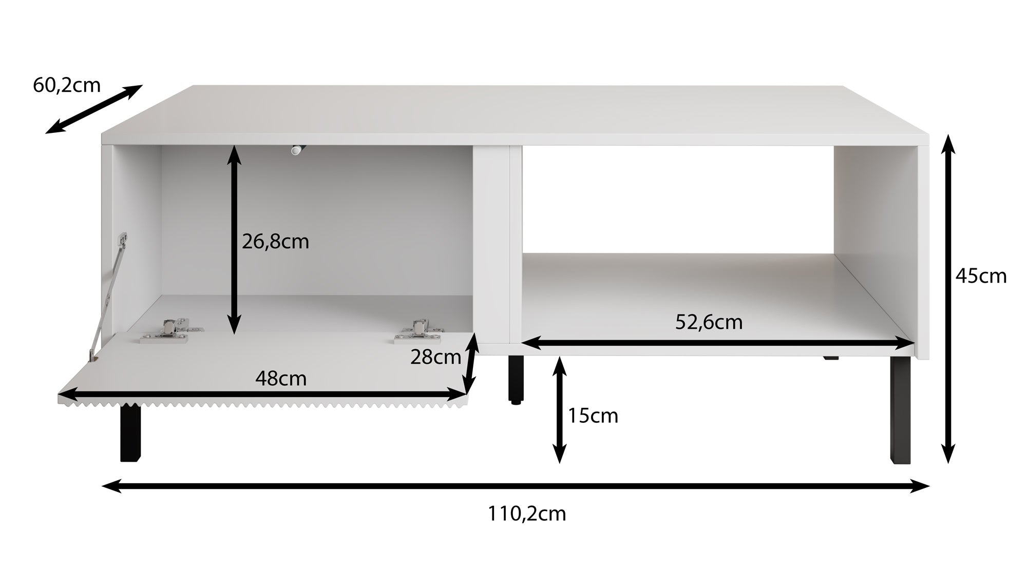 Margareth - Salontafel met opbergruimte - Wit