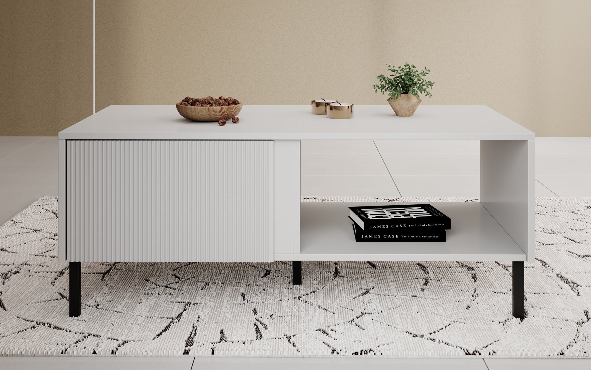 Margareth - Salontafel met opbergruimte - Wit