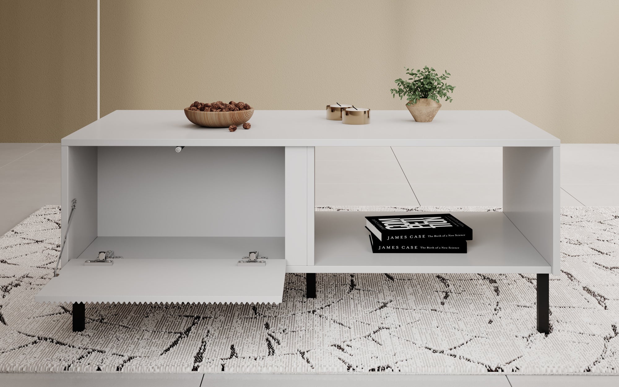 Margareth - Salontafel met opbergruimte - Wit