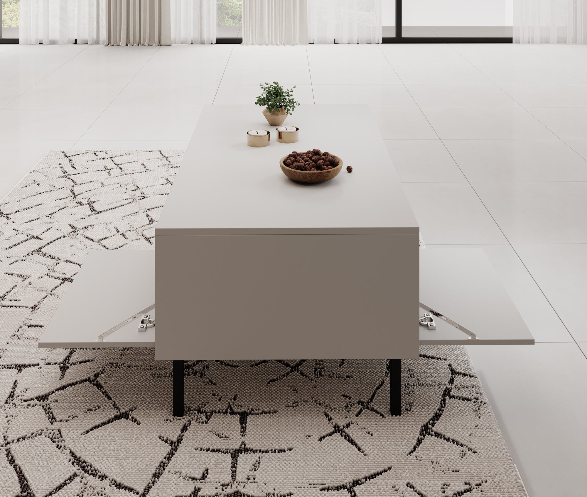 Margareth - Salontafel met opbergruimte - Wit