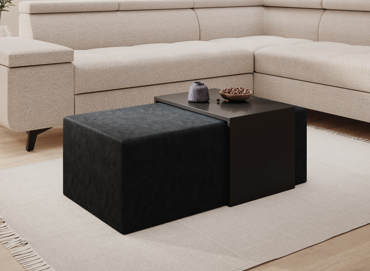 Melbourne - Salontafel - Velvet zwart