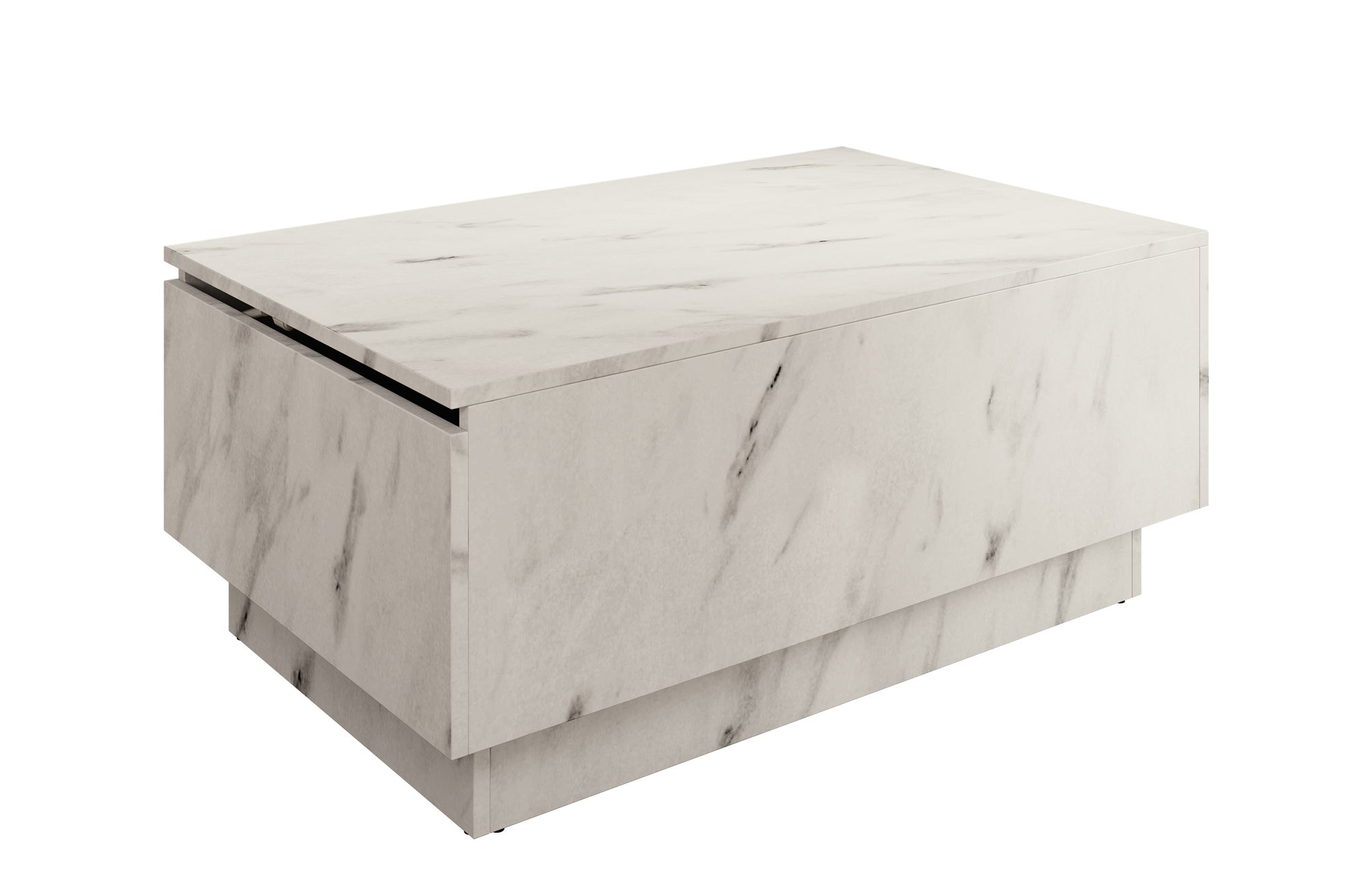 Micha - Salontafel met opbergruimte - Wit marmerlook