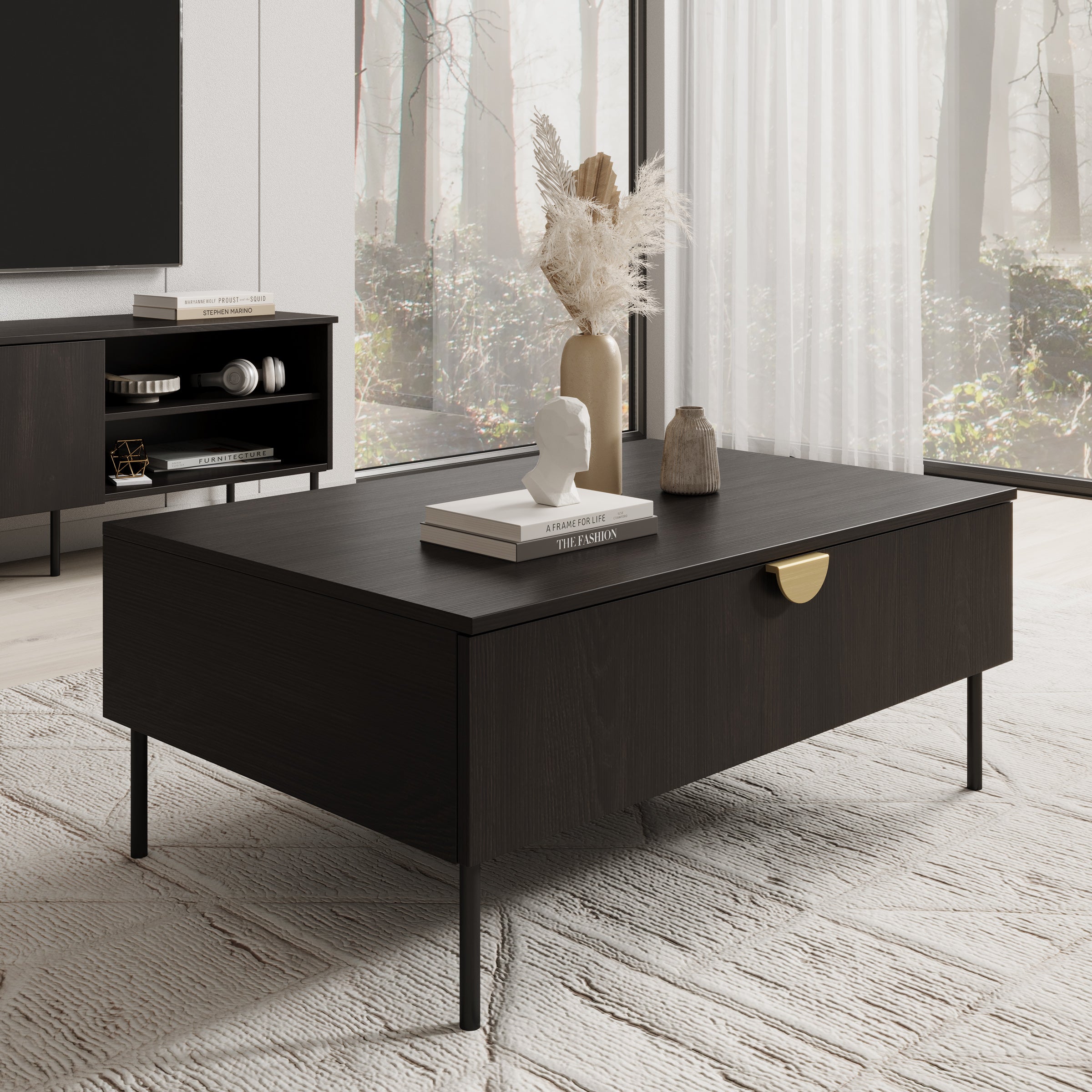 Roslyn - Salontafel - Zwart - 75x75x44 cm Roslyn - Salontafel - Zwart - 75x75x44 cm
