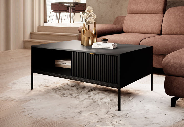 Navil - Salontafel met 2 lades - Zwart