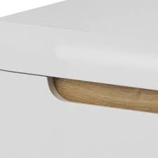 Nebraska - Salontafel 2 lades - Wit/eiken
