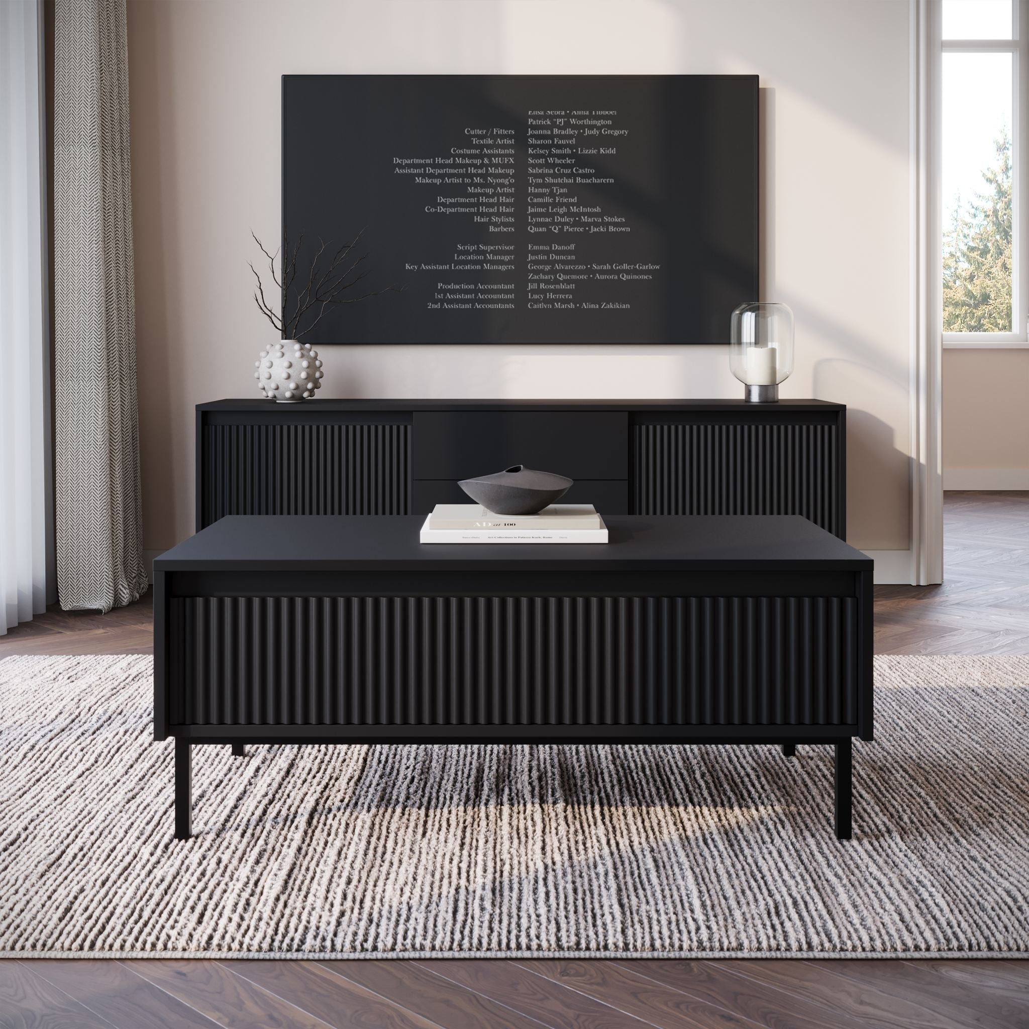 Orvana - Salontafel met lade - Zwart