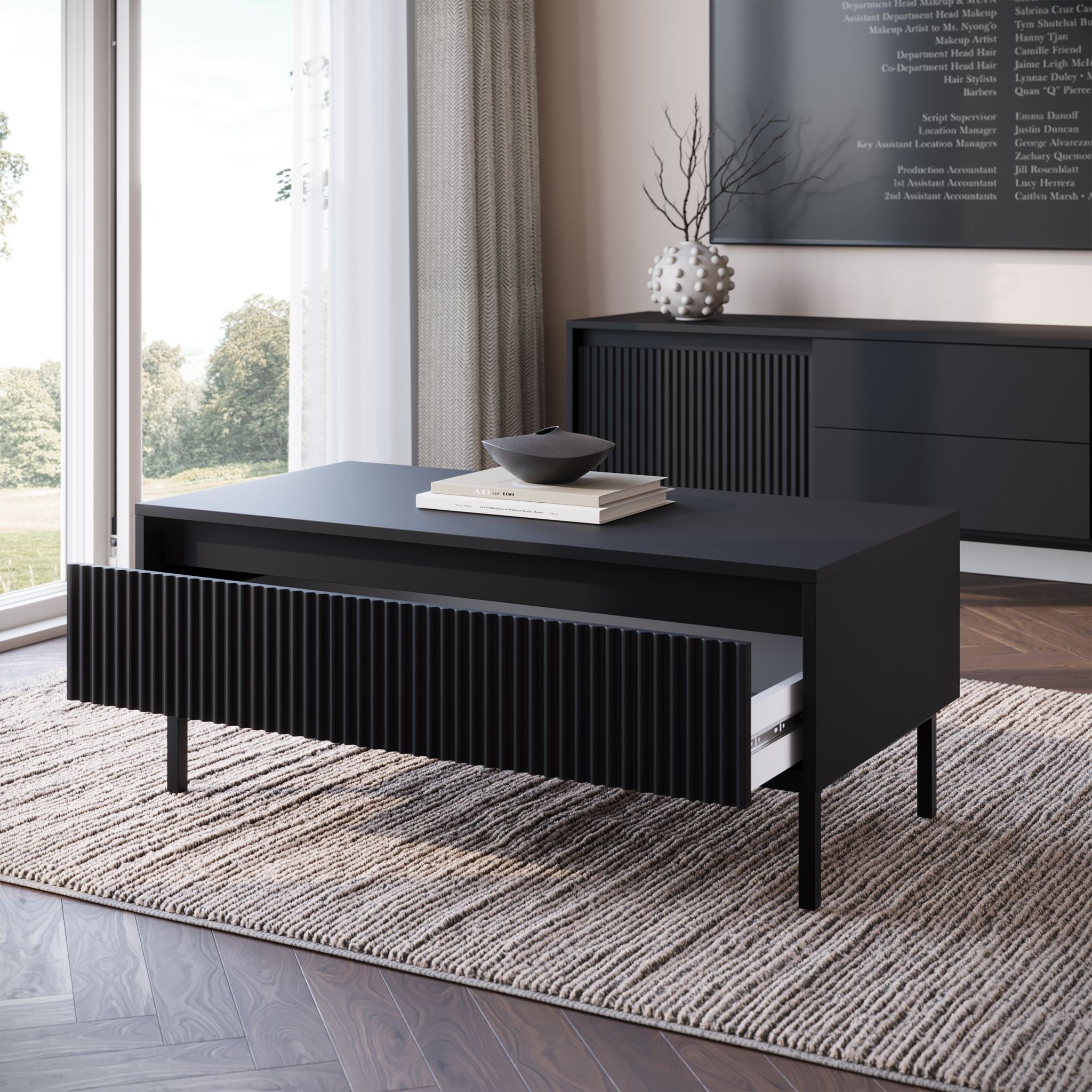 Orvana - Salontafel met lade - Zwart