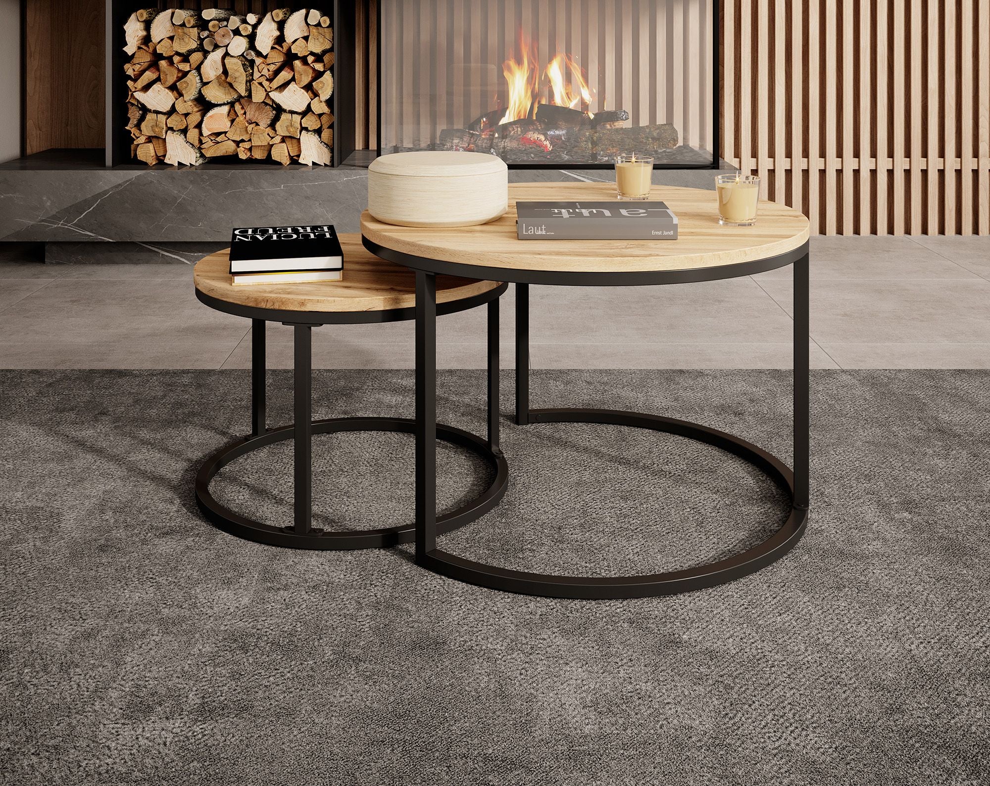 Ovalo - Salontafel set van 2 - Eiken