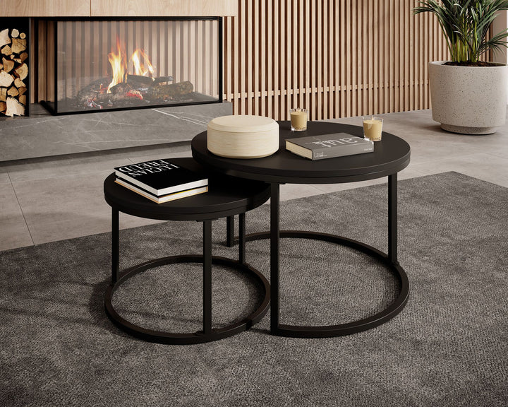Ovalo - Salontafel set van 2 - Zwart