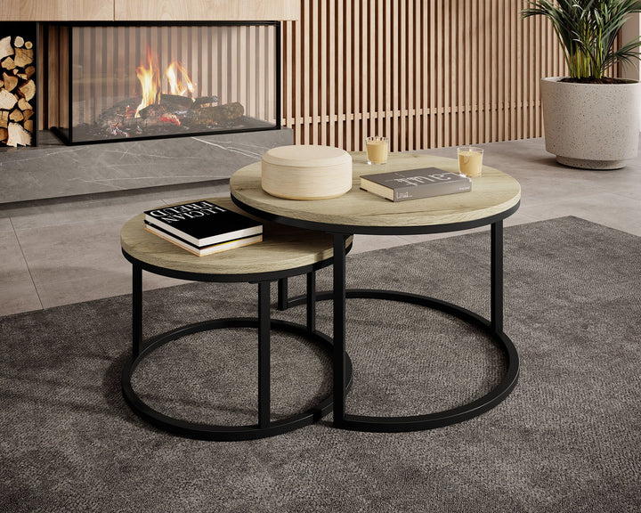 Rica - Salontafel set van 2 - Eiken