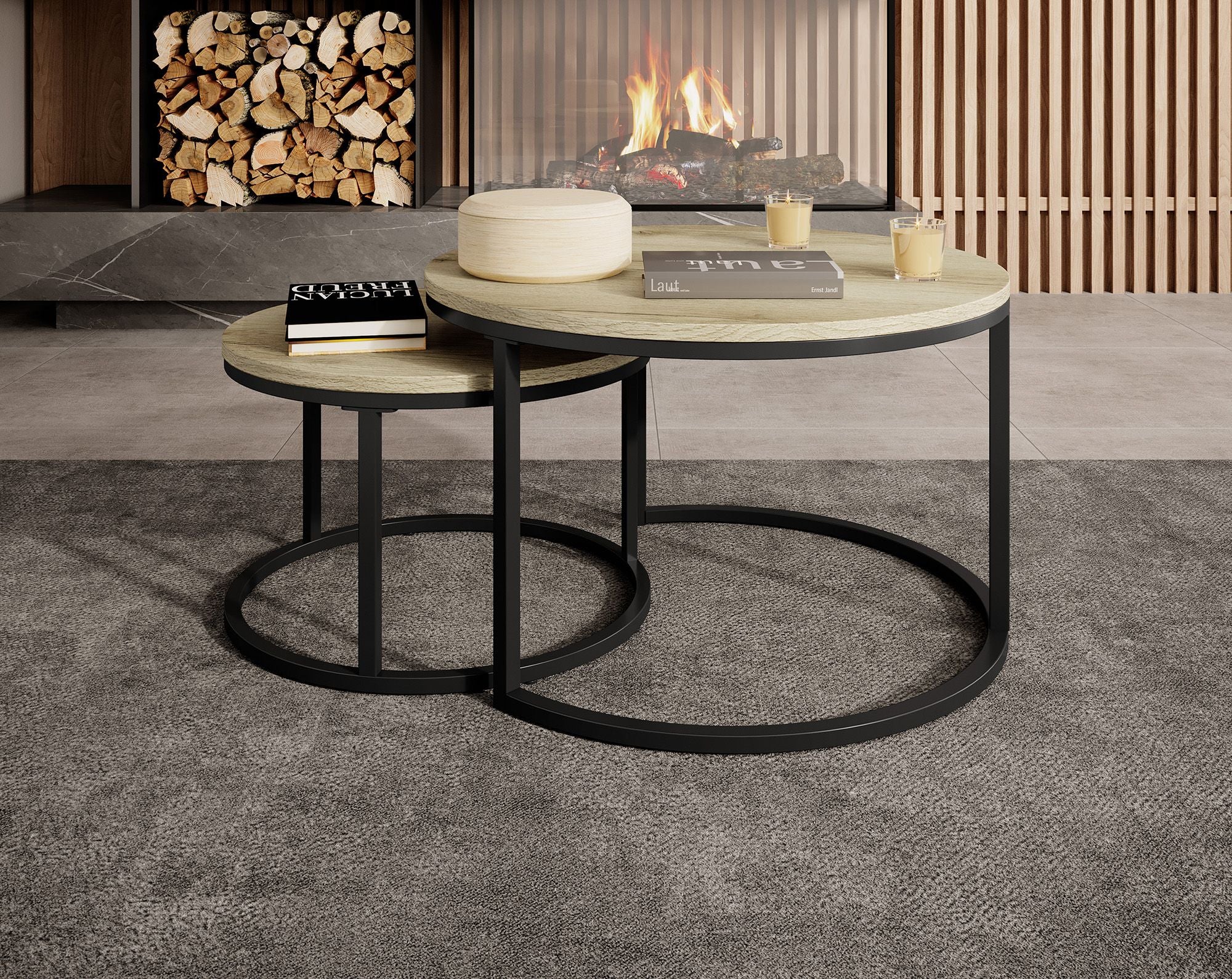 Rica - Salontafel set van 2 - Eiken