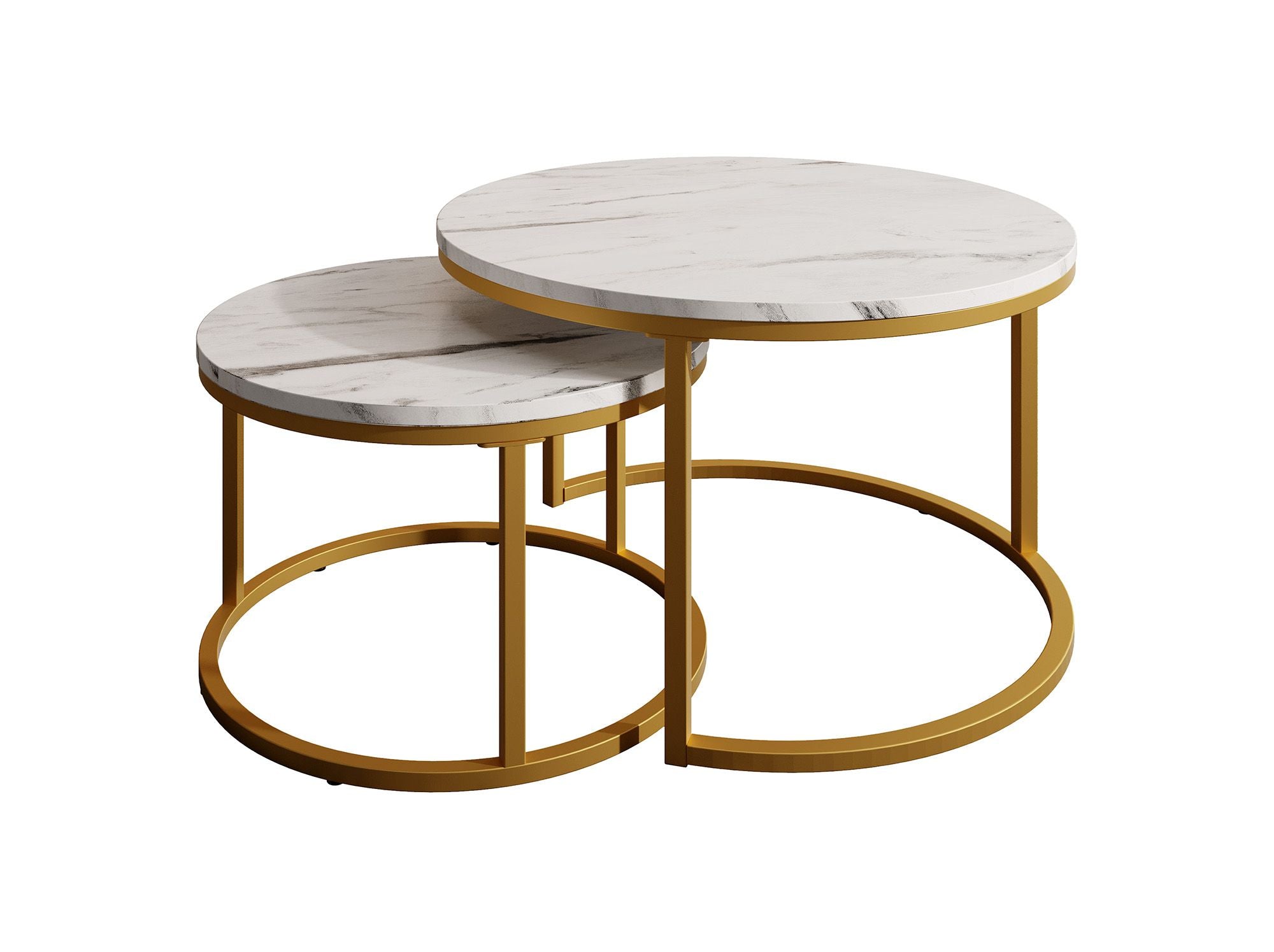 Rica 2 - Salontafel set van 2 - Wit marmerlook