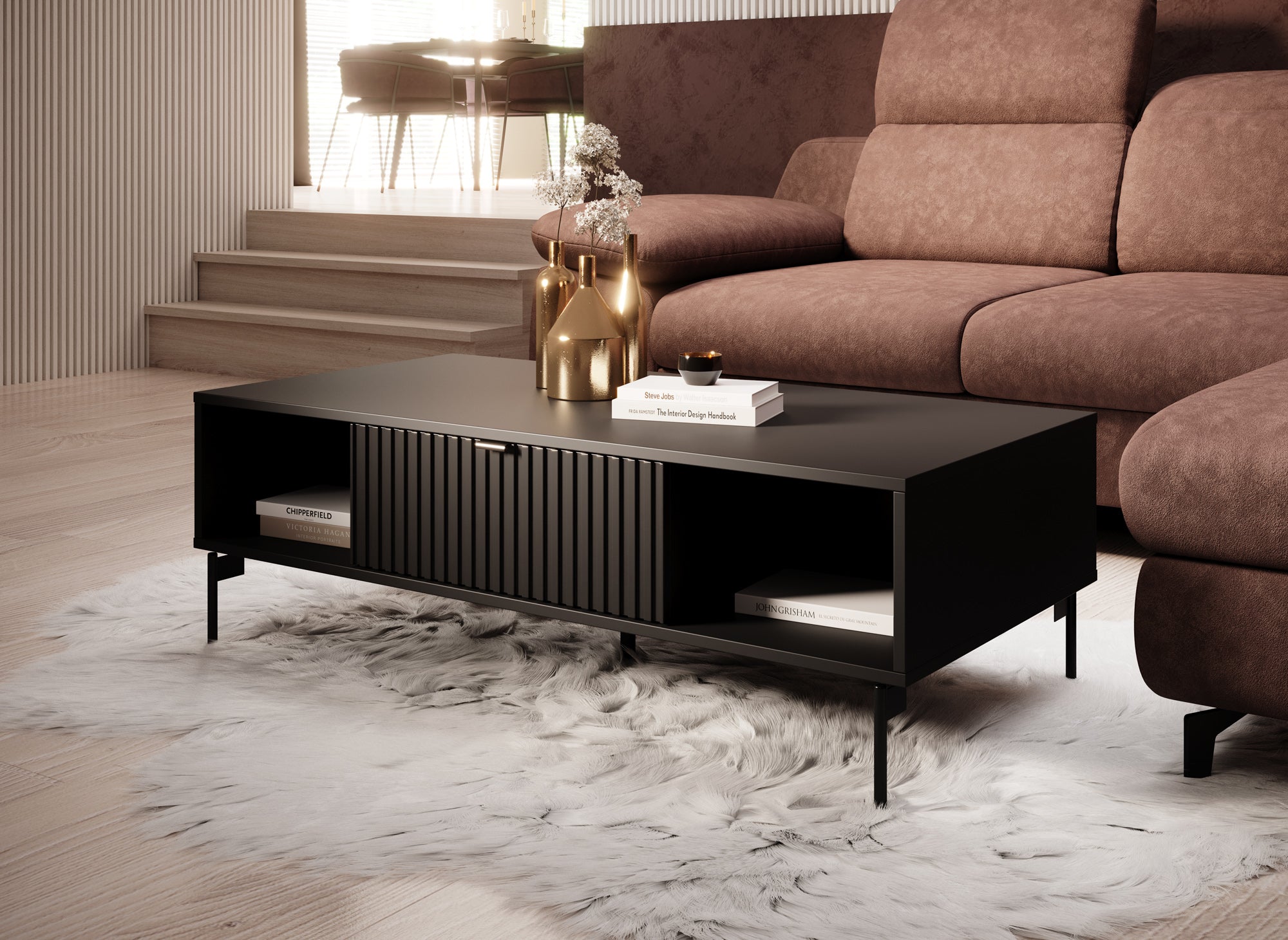 Silvona - Salontafel 2 lades - Zwart