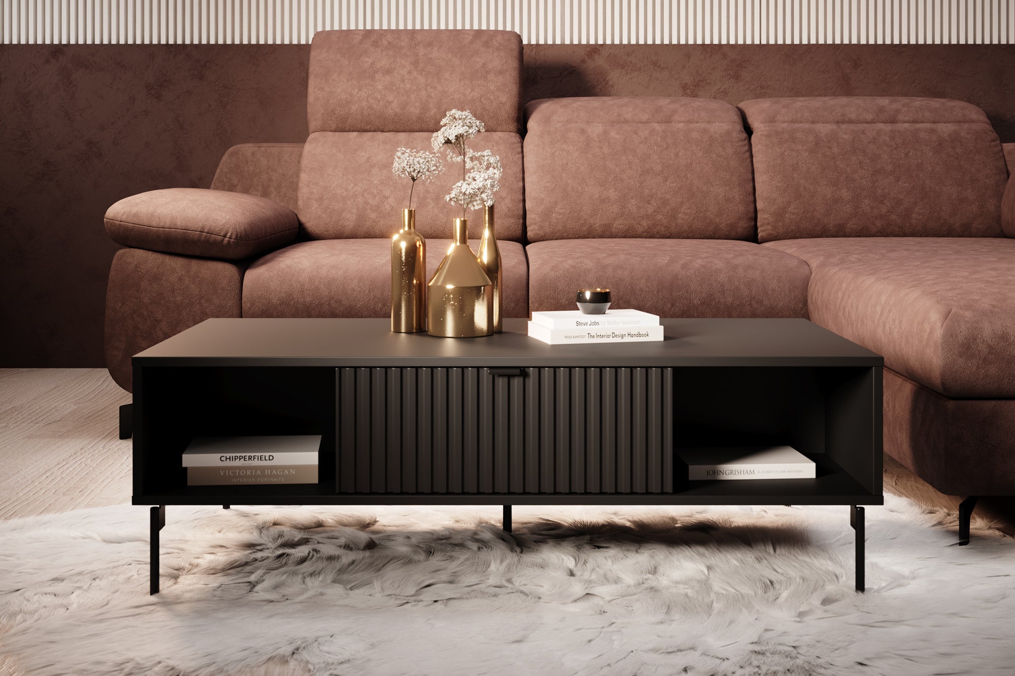Silvona - Salontafel 2 lades - Zwart
