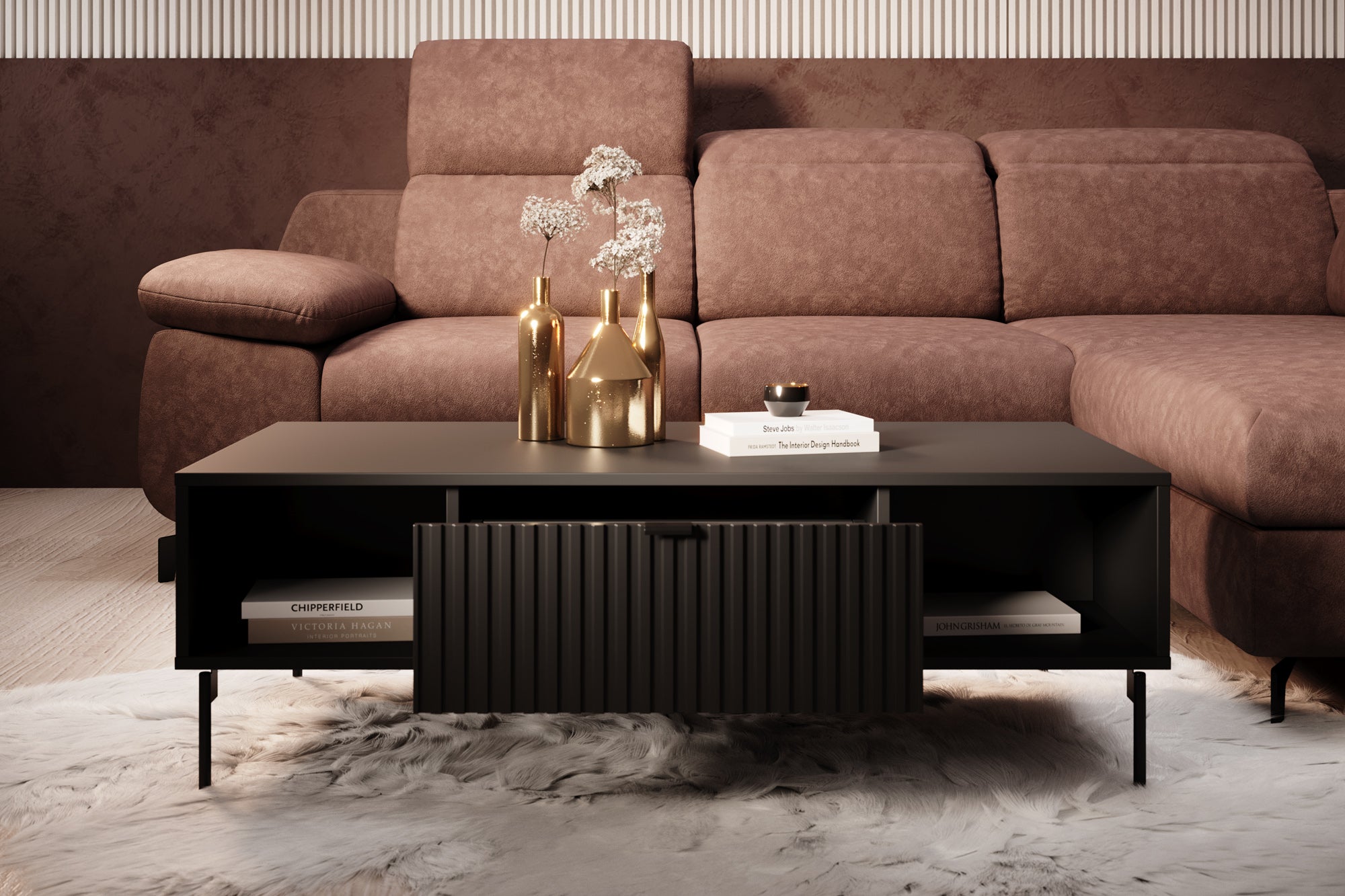 Silvona - Salontafel 2 lades - Zwart