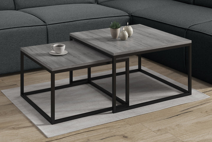 Styler - Salontafel set van 2 - Grijs/eiken