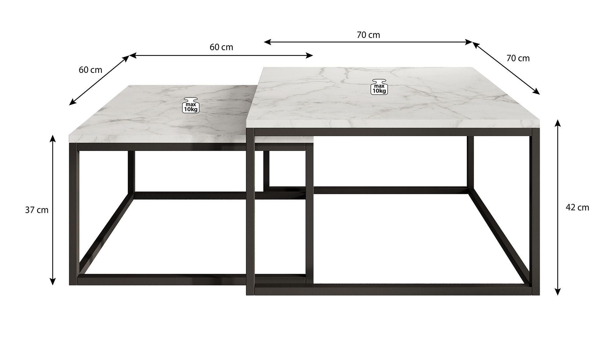 Styler - Salontafel set van 2 - Zwart marmerlook
