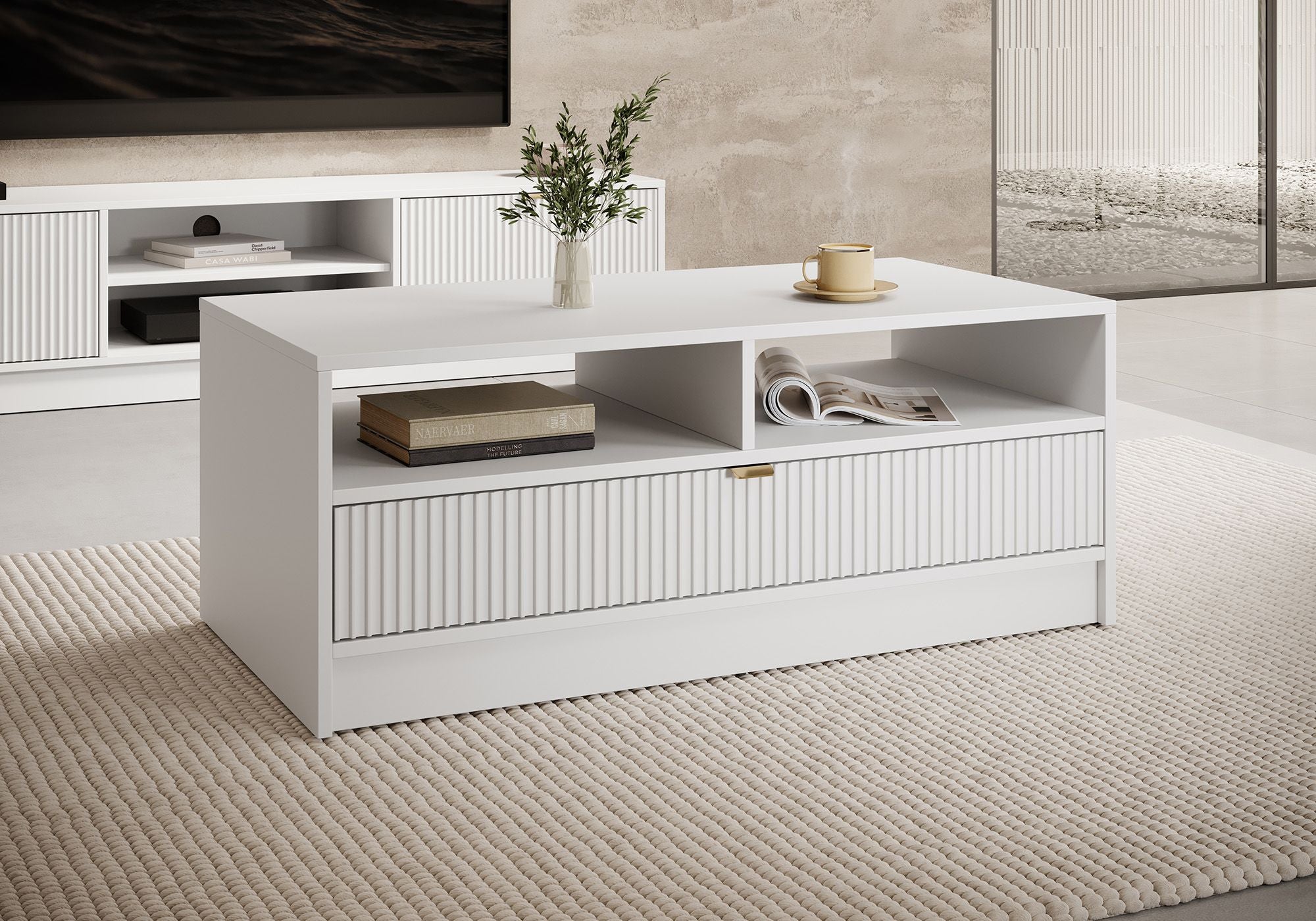 Tavares - Salontafel met lade - Wit