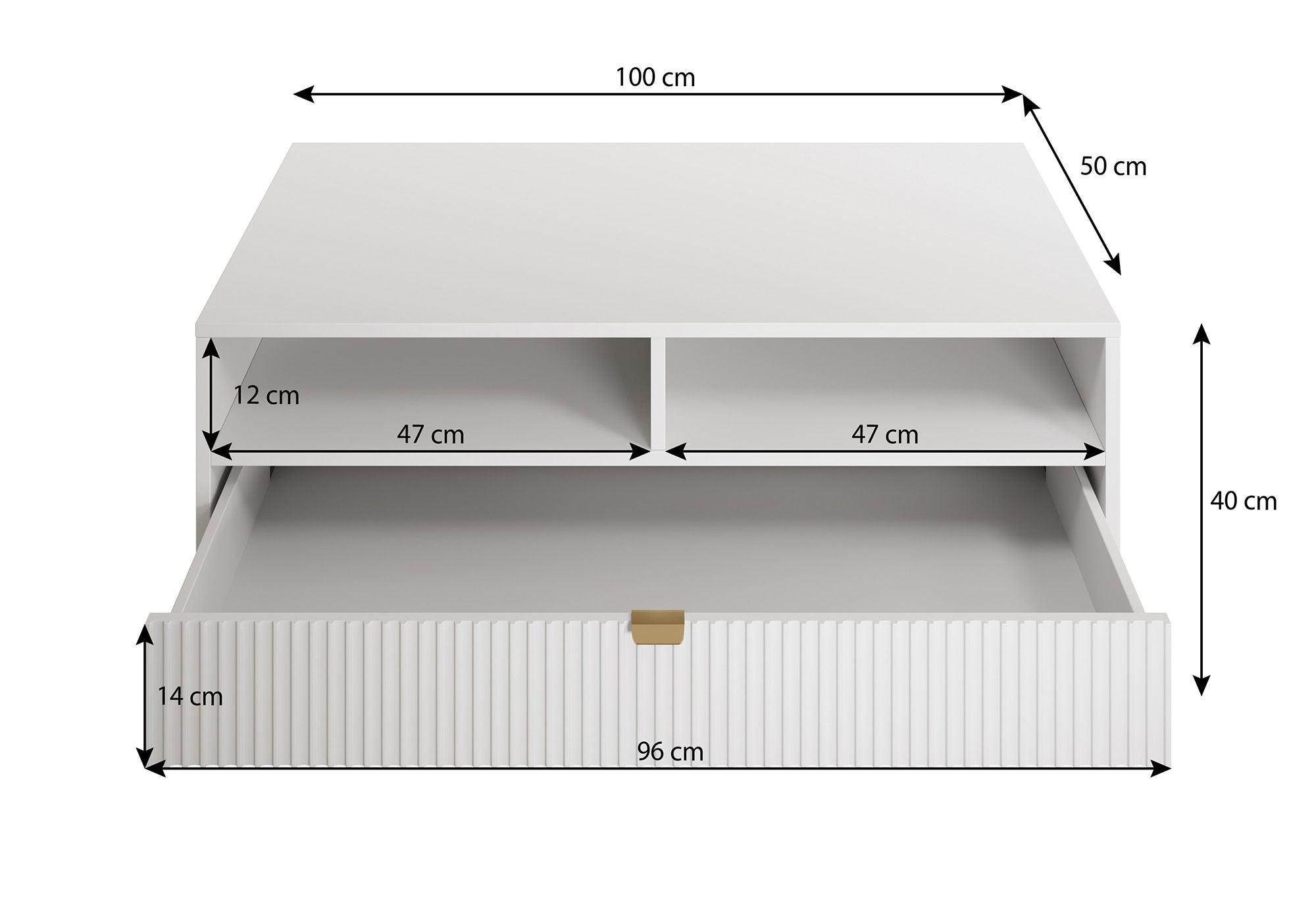 Tavares - Salontafel met lade - Wit