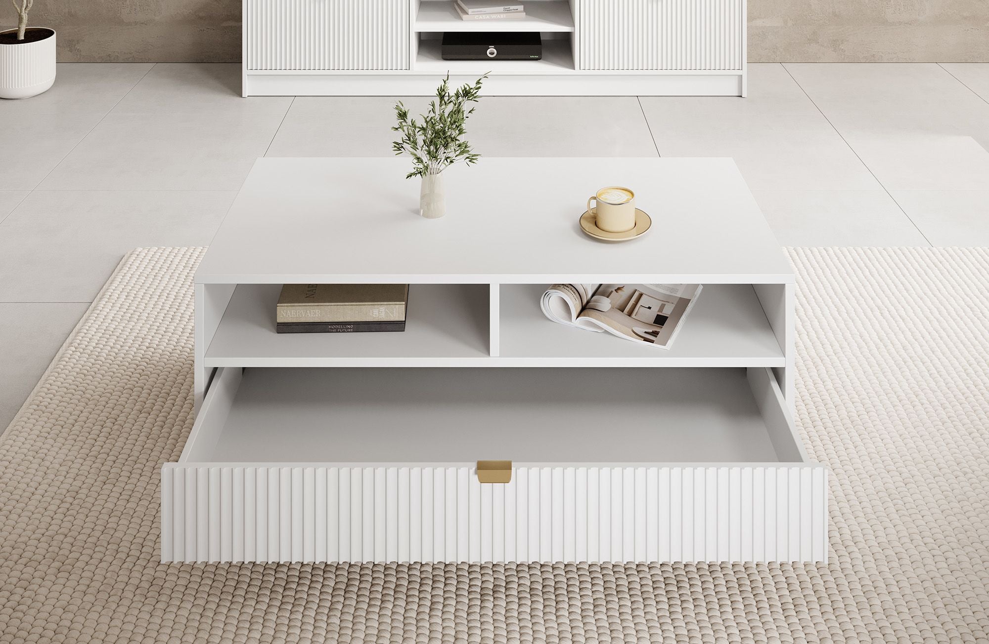 Tavares - Salontafel met lade - Wit