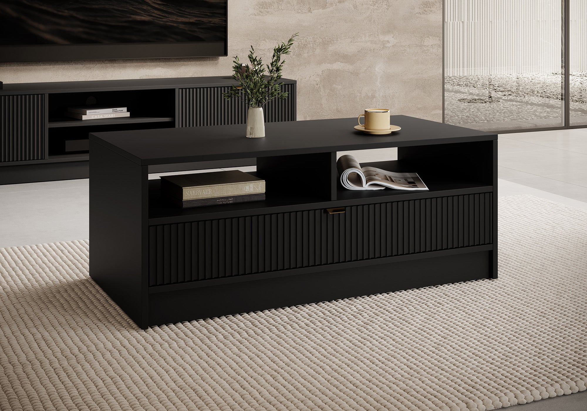 Tavares - Salontafel met lade - Zwart