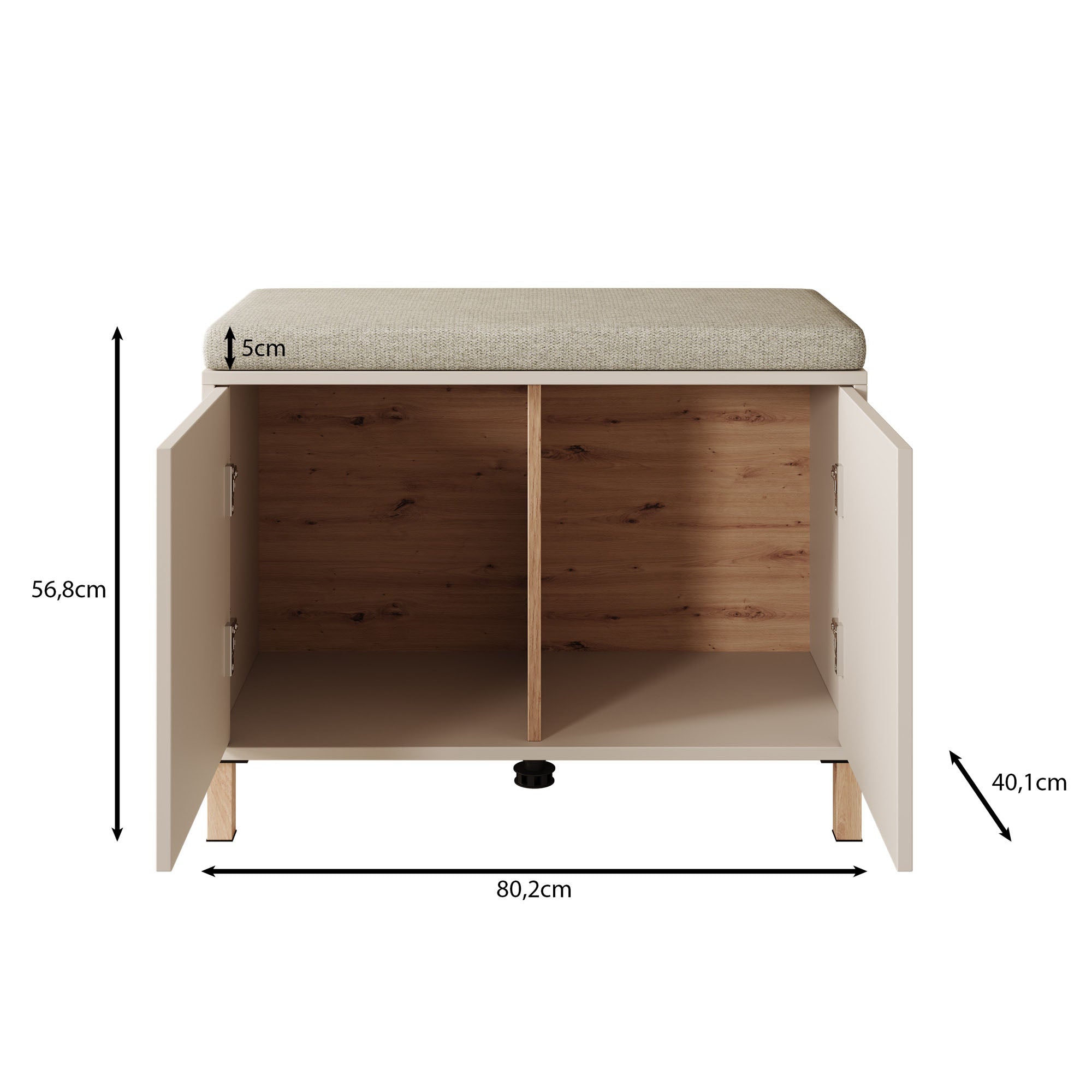 Bahia - Schoenenkast met 2 vakken - Beige