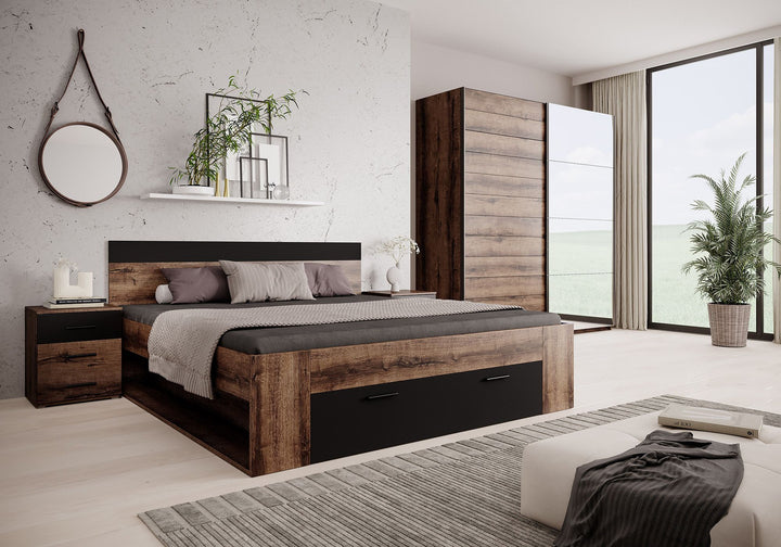 Slaapkamer Brown - Zwart - Eiken 160 - klein