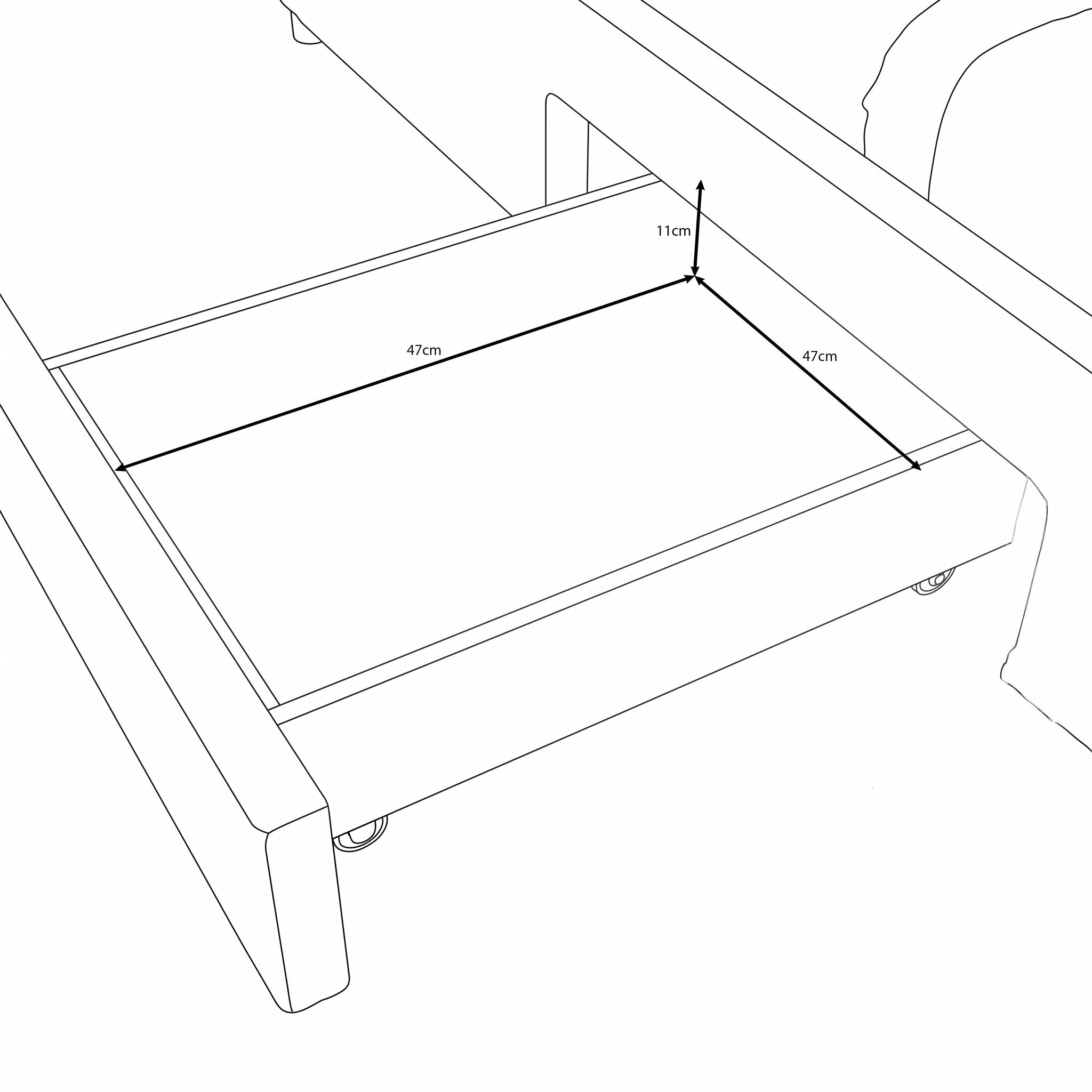 Suente - Tweepersoonsbed met 4 lades - Stof grijs - 160x200 cm