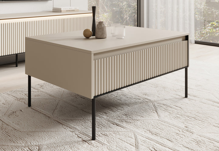 Timoteo - Salontafel met opbergruimte - Beige