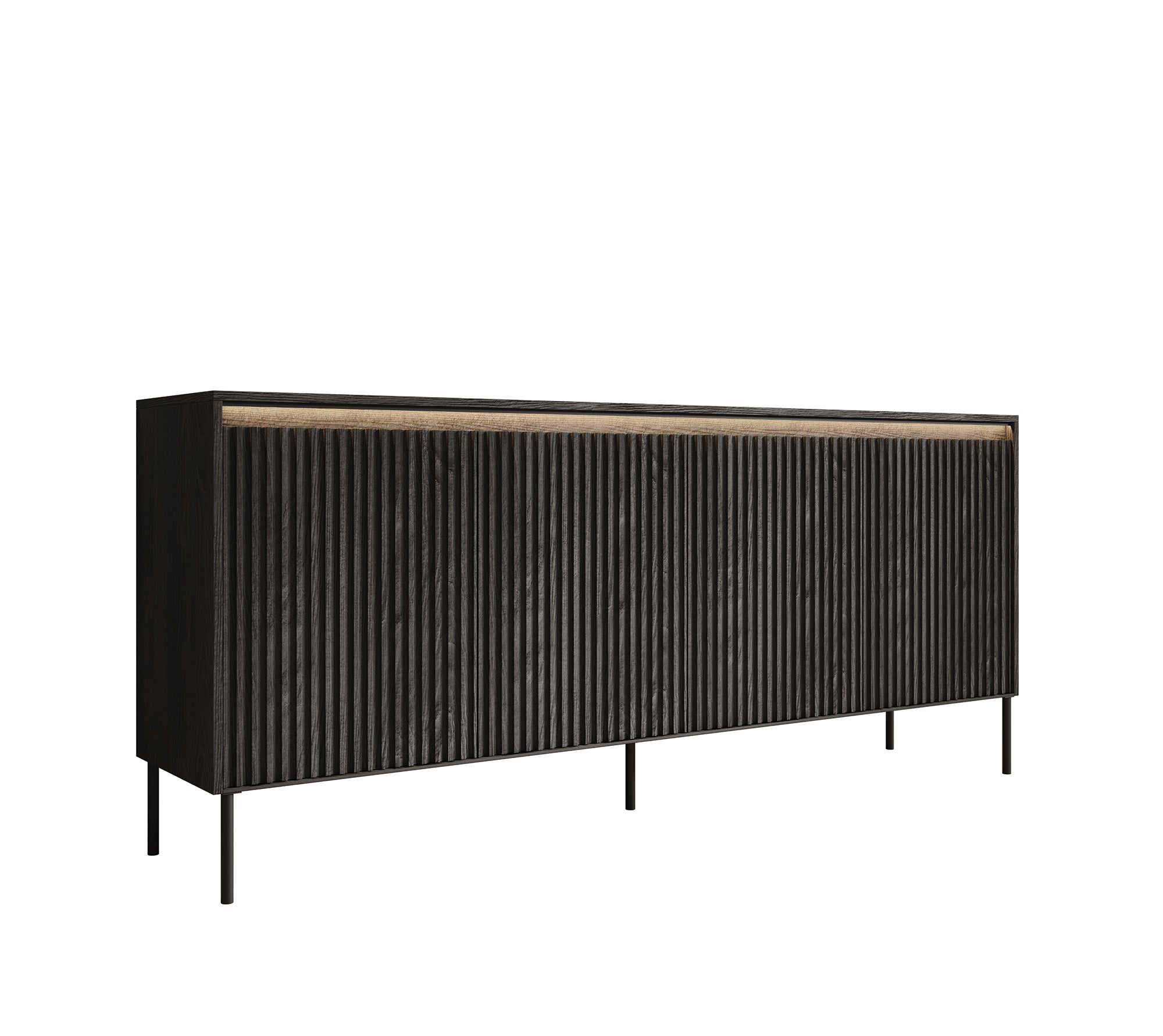 Timoteo - Dressoir - Zwart - 193x40x83 cm