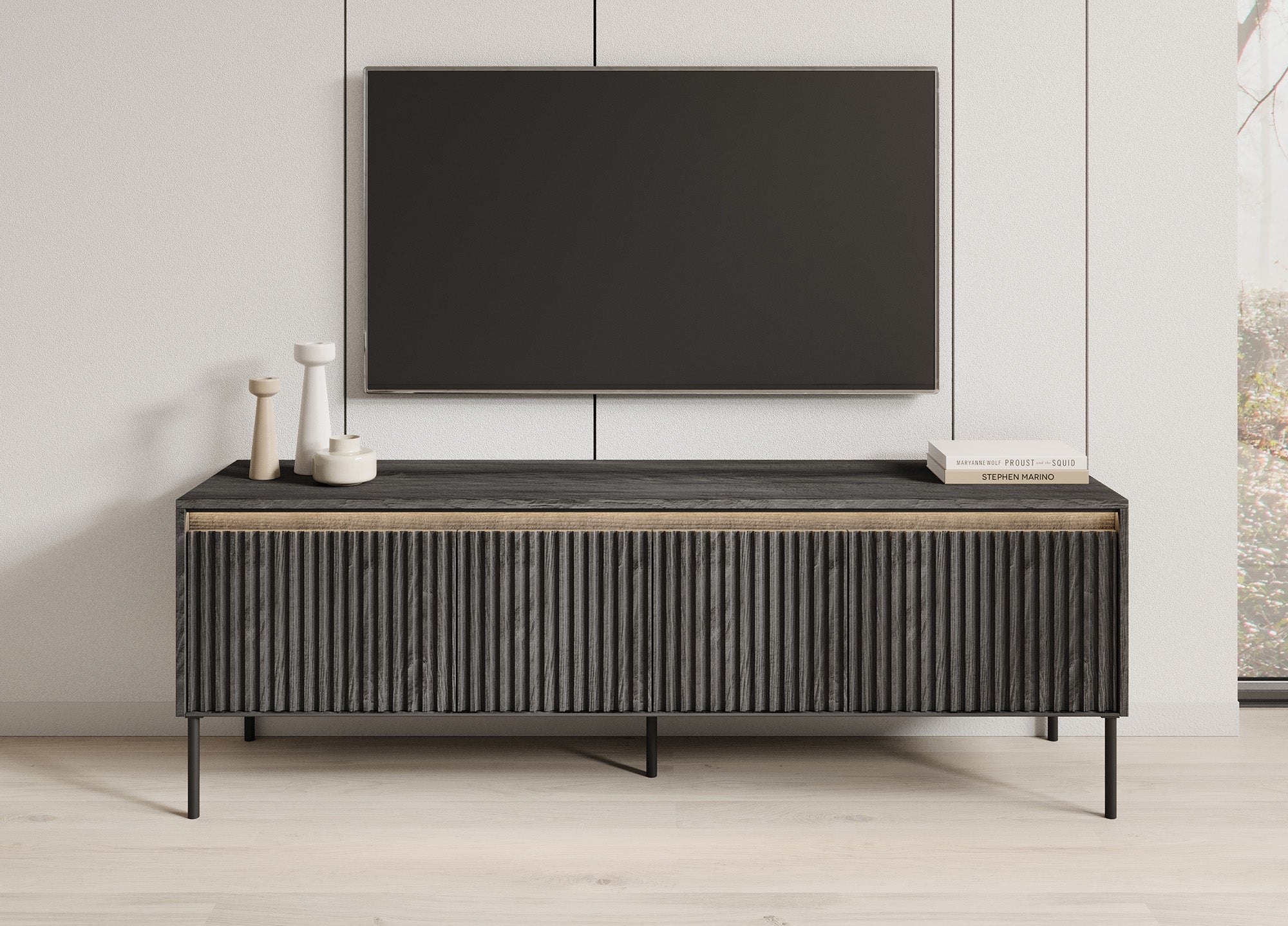 Timoteo - TV-Meubel - Mat zwart  - 167 cm