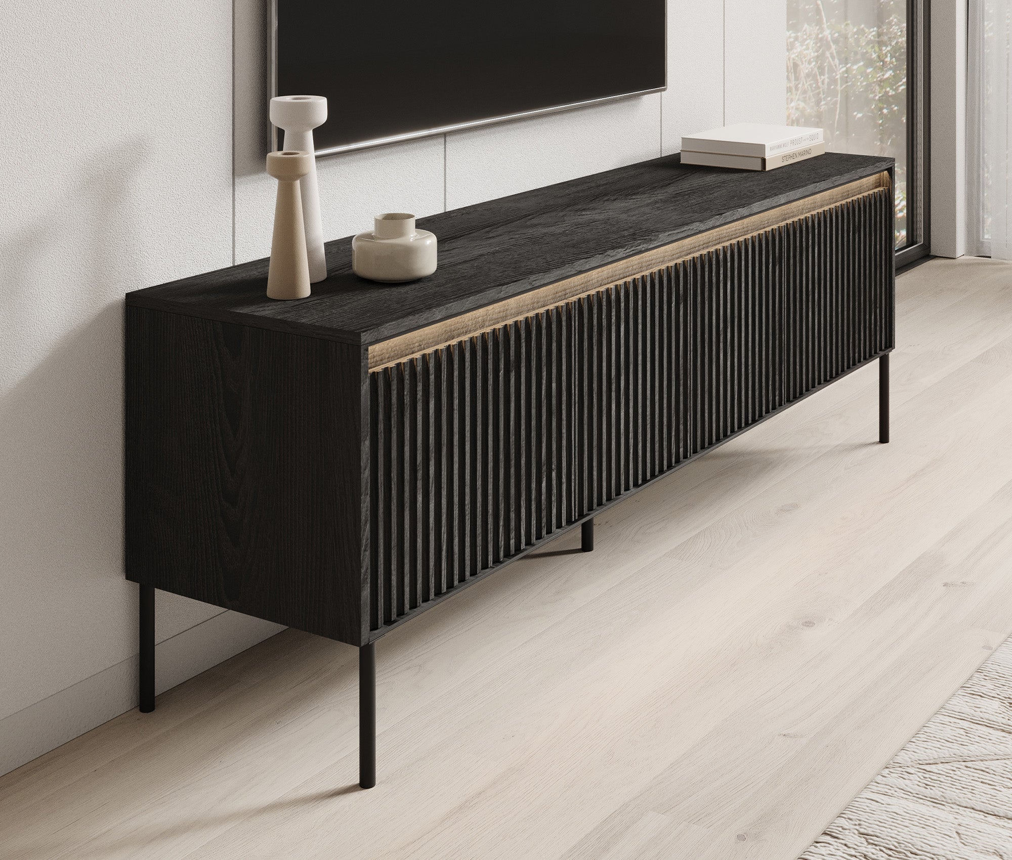 Timoteo - TV-Meubel - Mat zwart  - 167 cm