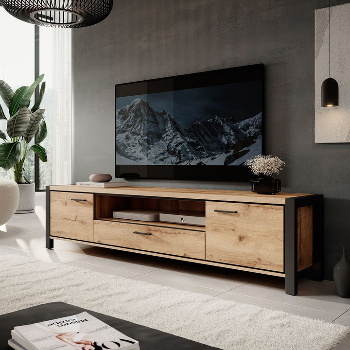 Acapulco - TV-Meubel - Eiken/zwart - 210 cm