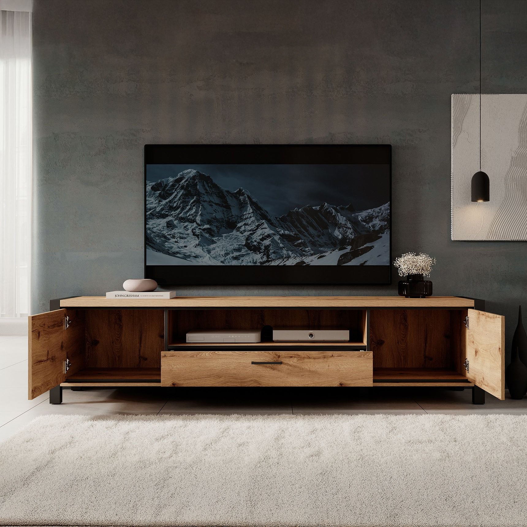 Acapulco - Complete Woonkamer - Eikenpatroon/Zwart - Medium