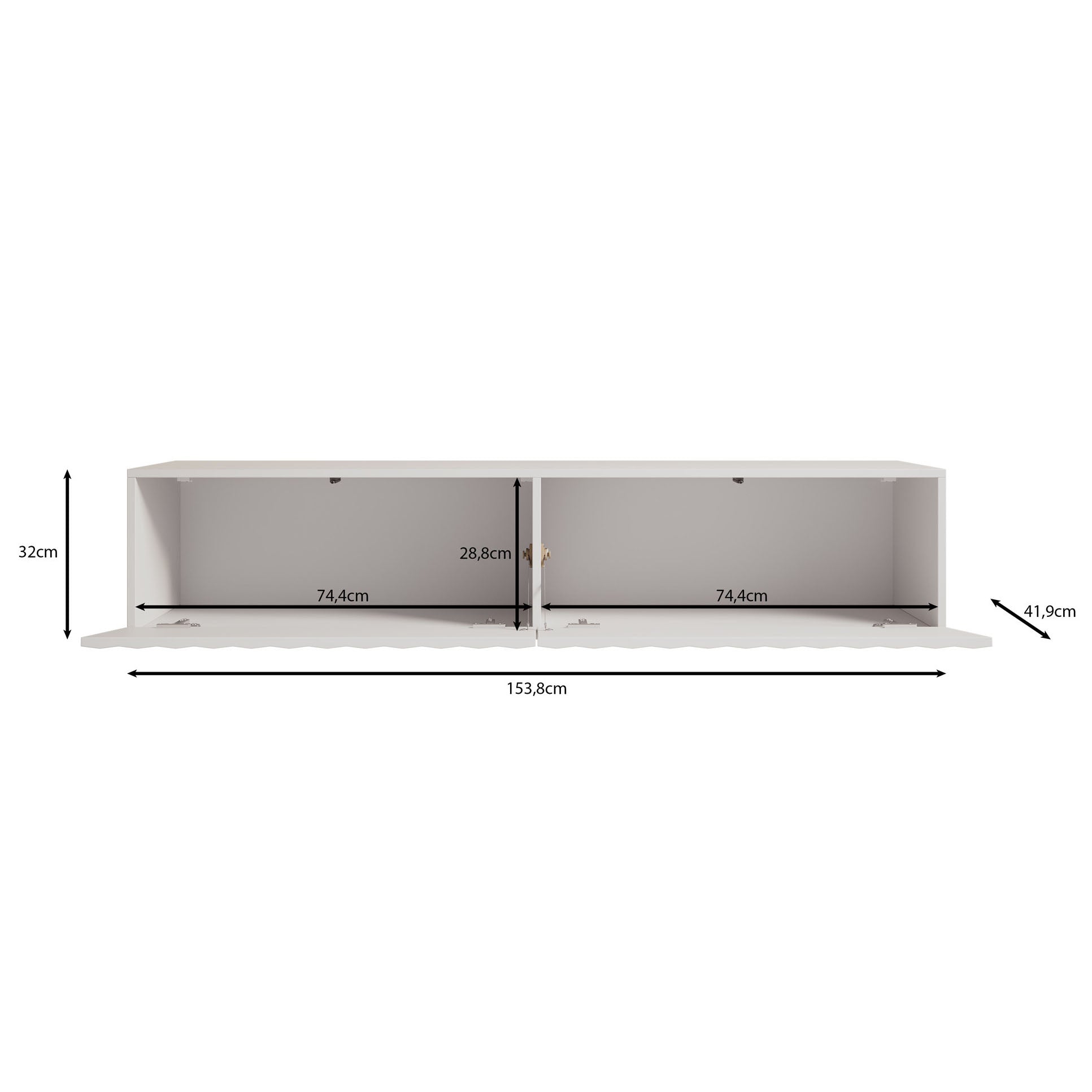 Angelina - TV-Meubel - Zwart - 154 cm