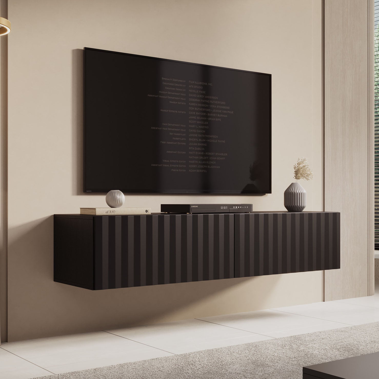Angelina - TV-Meubel - Zwart - 154 cm