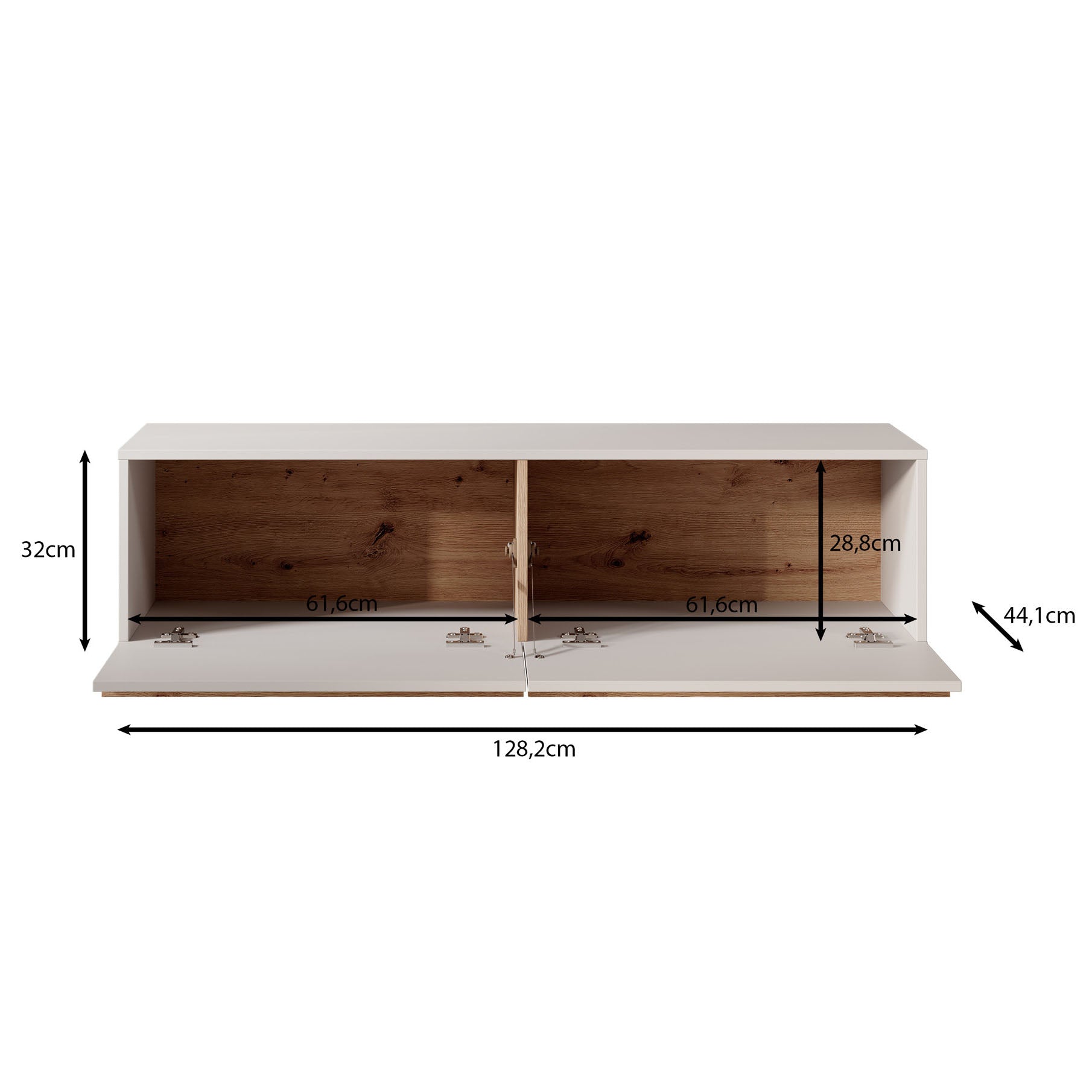 Arda - TV-Meubel - Beige - 128x44x32 cm