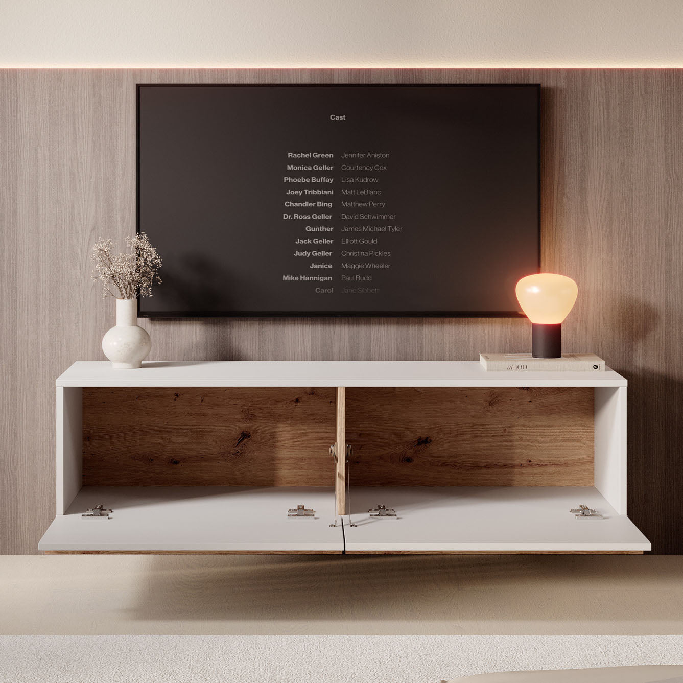 Arda - TV-Meubel - Beige - 128x44x32 cm
