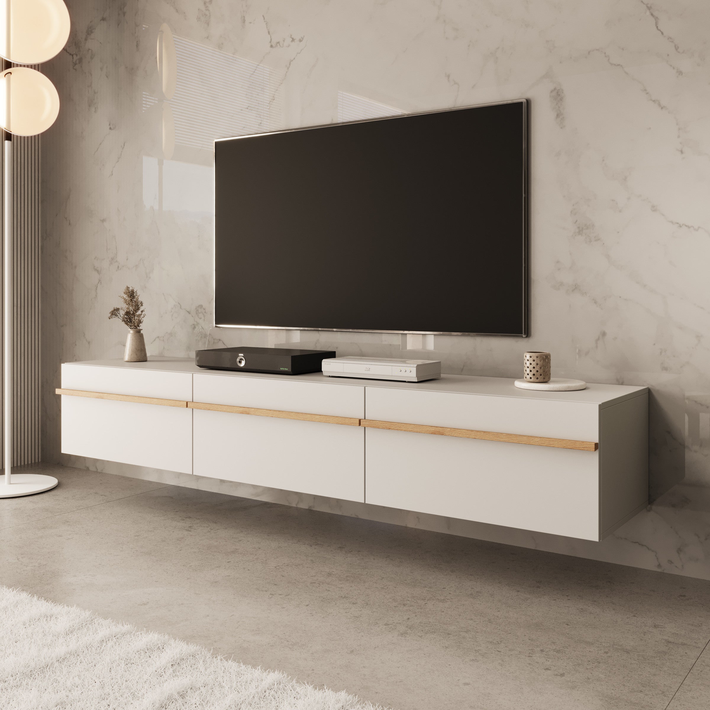 Arda - TV-Meubel - Beige - 192x42x32 cm