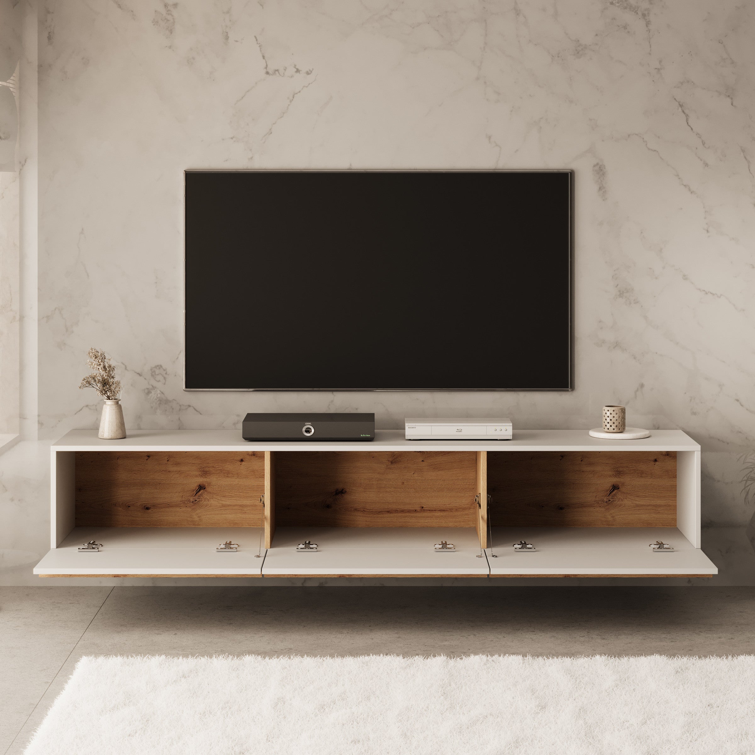 Arda - TV-Meubel - Beige - 192x42x32 cm