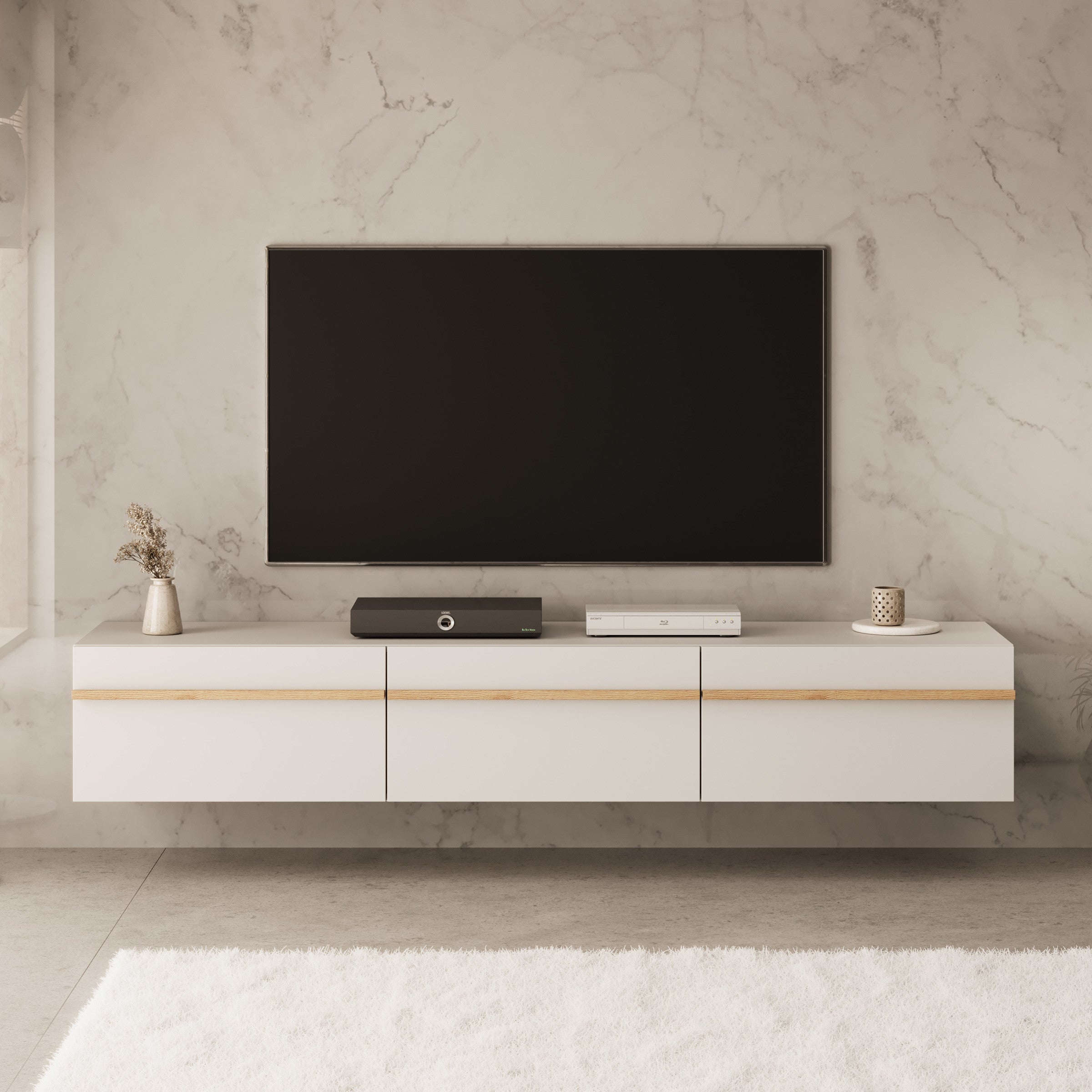 Arda - TV-Meubel - Beige - 192x42x32 cm