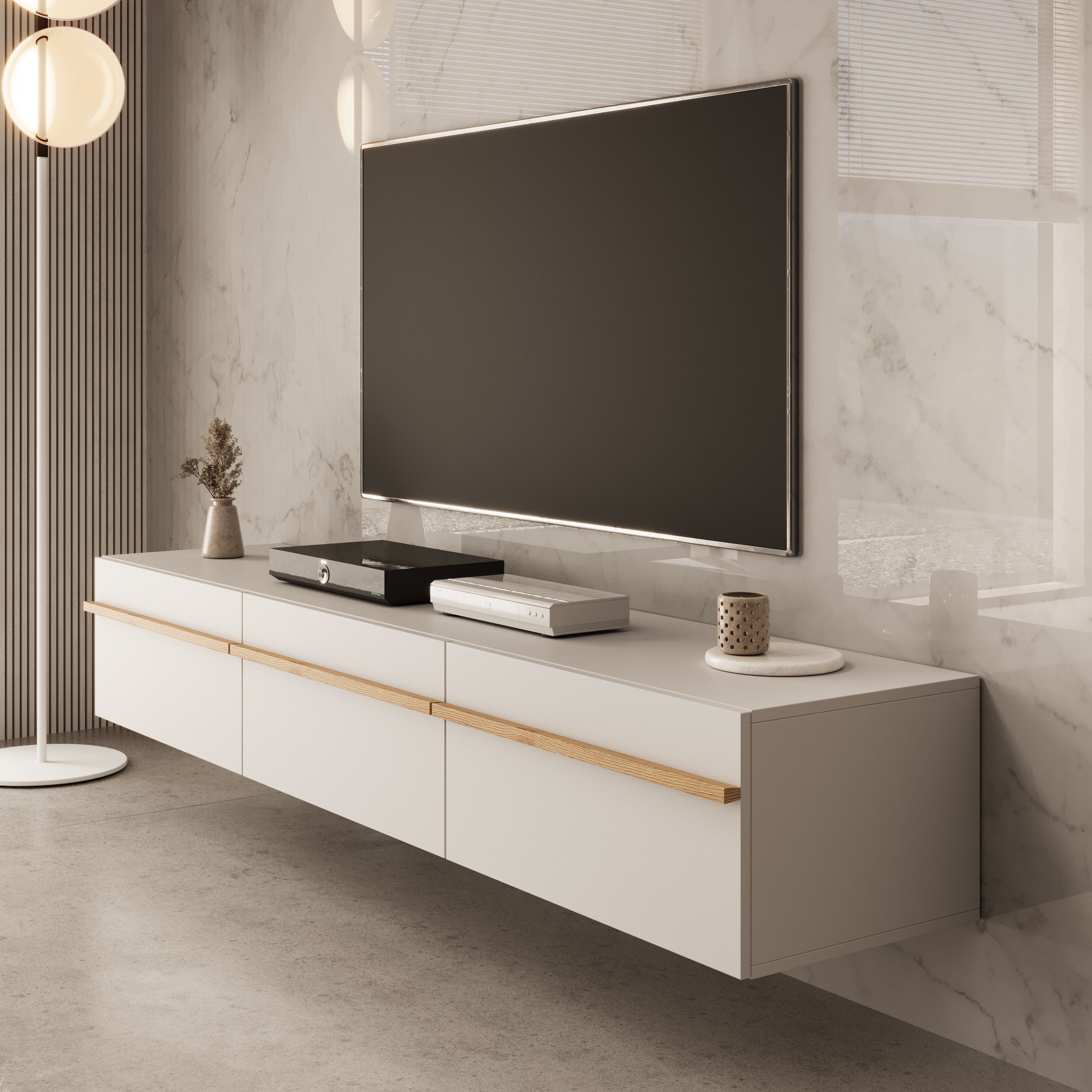 Arda - TV-Meubel - Beige - 192x42x32 cm