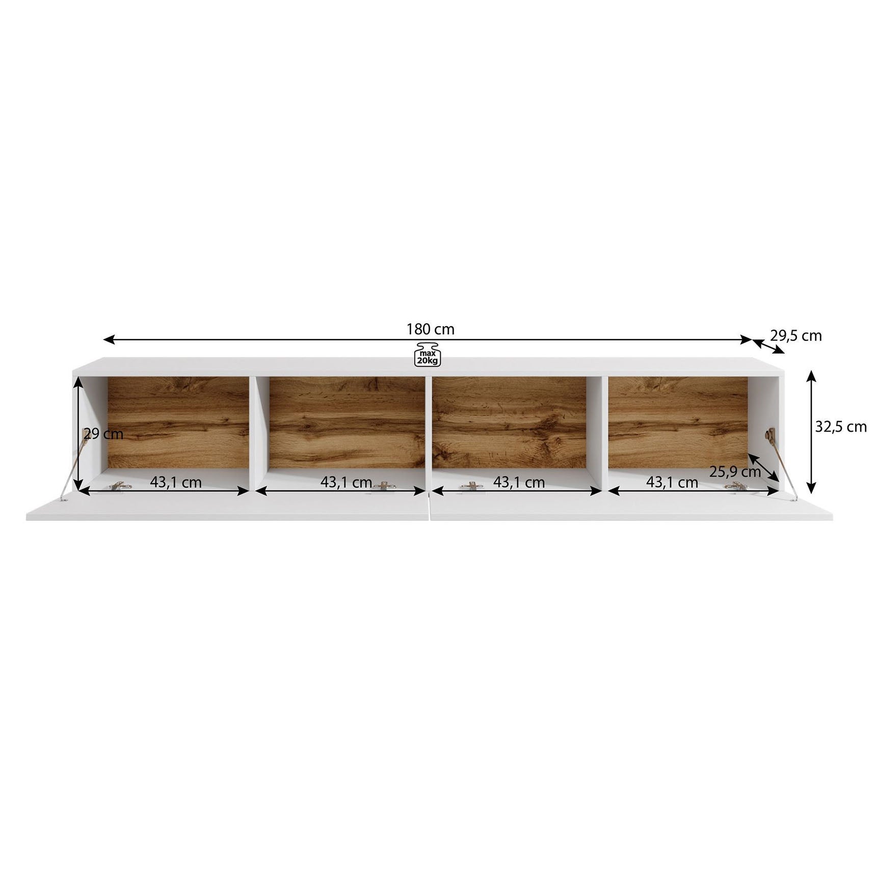 Asilento - TV-Meubel - Mat zwart - 180 cm