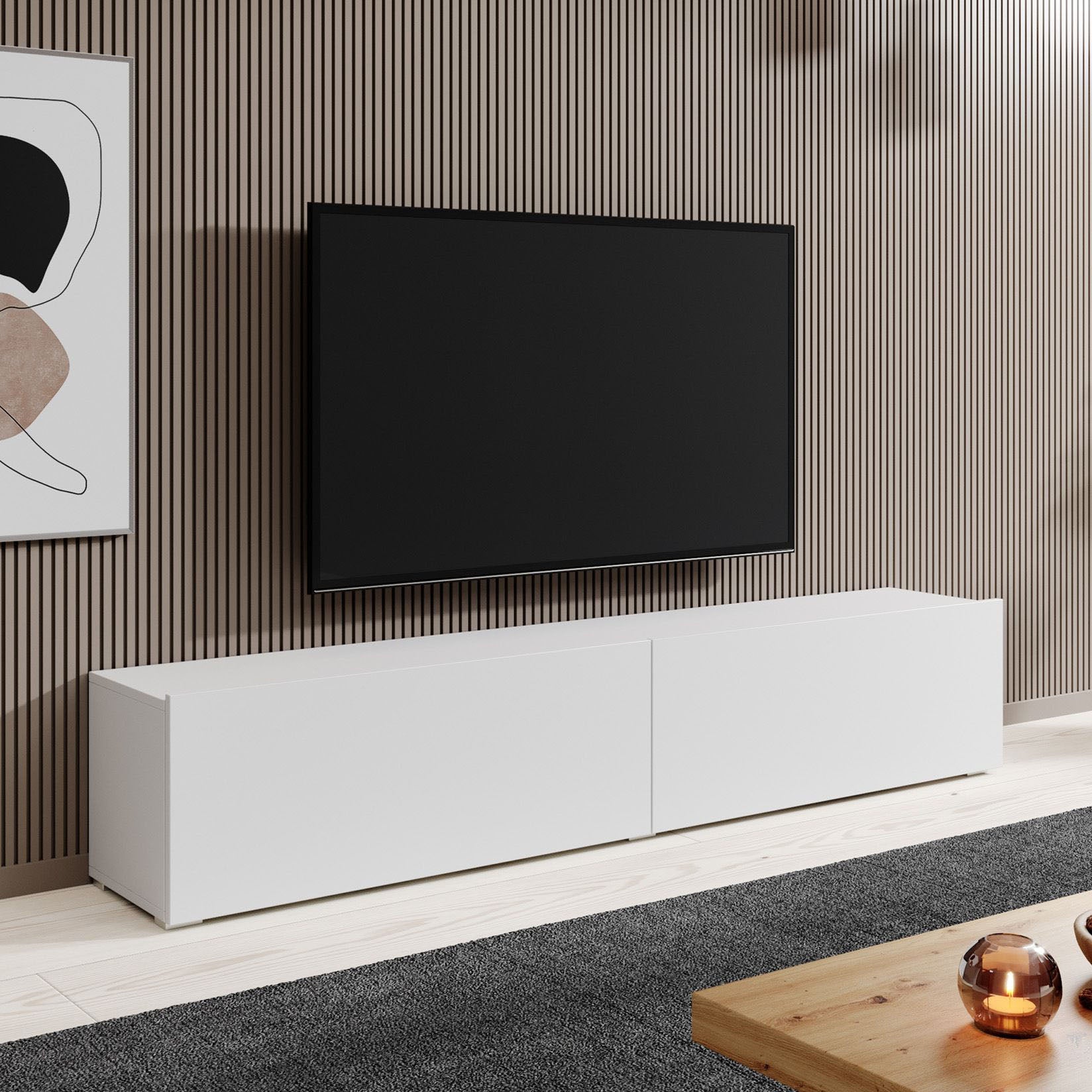 Asilento - TV-Meubel - Mat wit - 180 cm