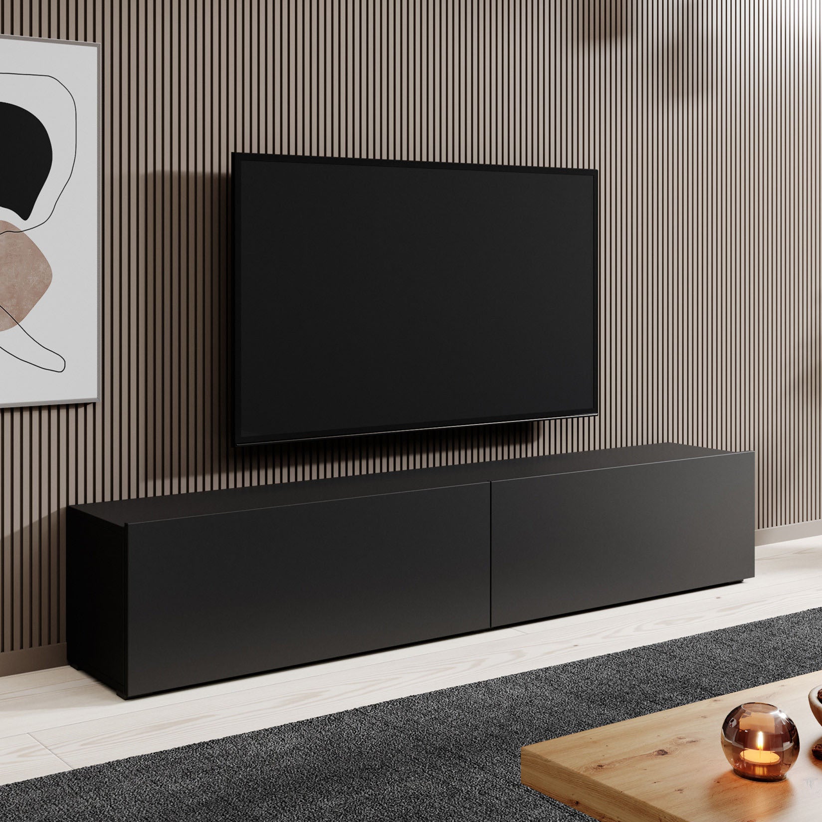 Asilento - TV-Meubel - Mat zwart - 180 cm